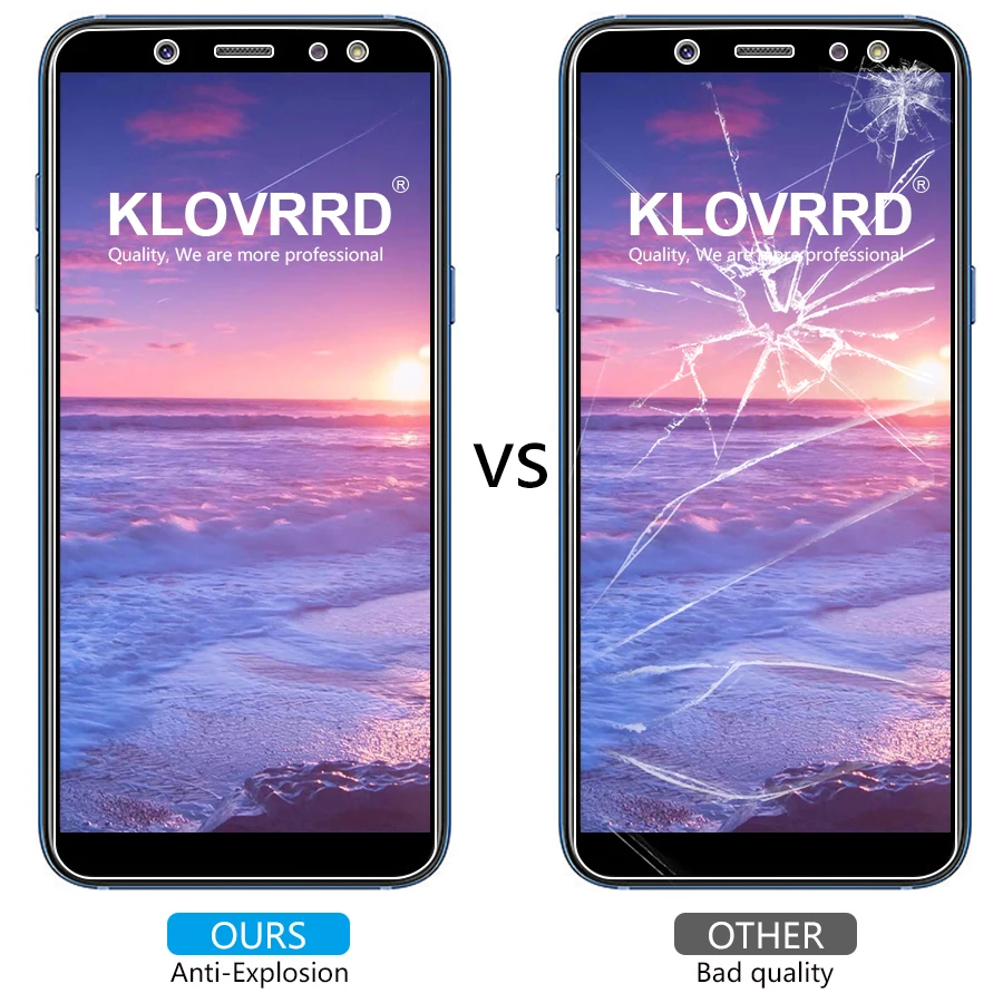 KLOVRRD 9h 2 5D закаленное стекло для Samsung Galaxy A6 2018 защита экрана Защитное плюс