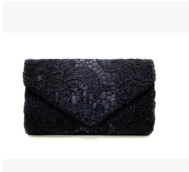 black lace handbag BiPtyDam элегантный дизайн для женщин конверт клатчи лоскут Pochette Soiree кружевная вязаная сумочка модные вечерние сумки вечерние кошельки - Цвет: black lace handbag