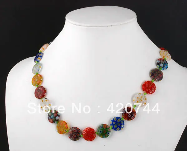 3 шт./лот Millefiori стекло лэмпворк муранские монеты бусины ожерелье Горячая