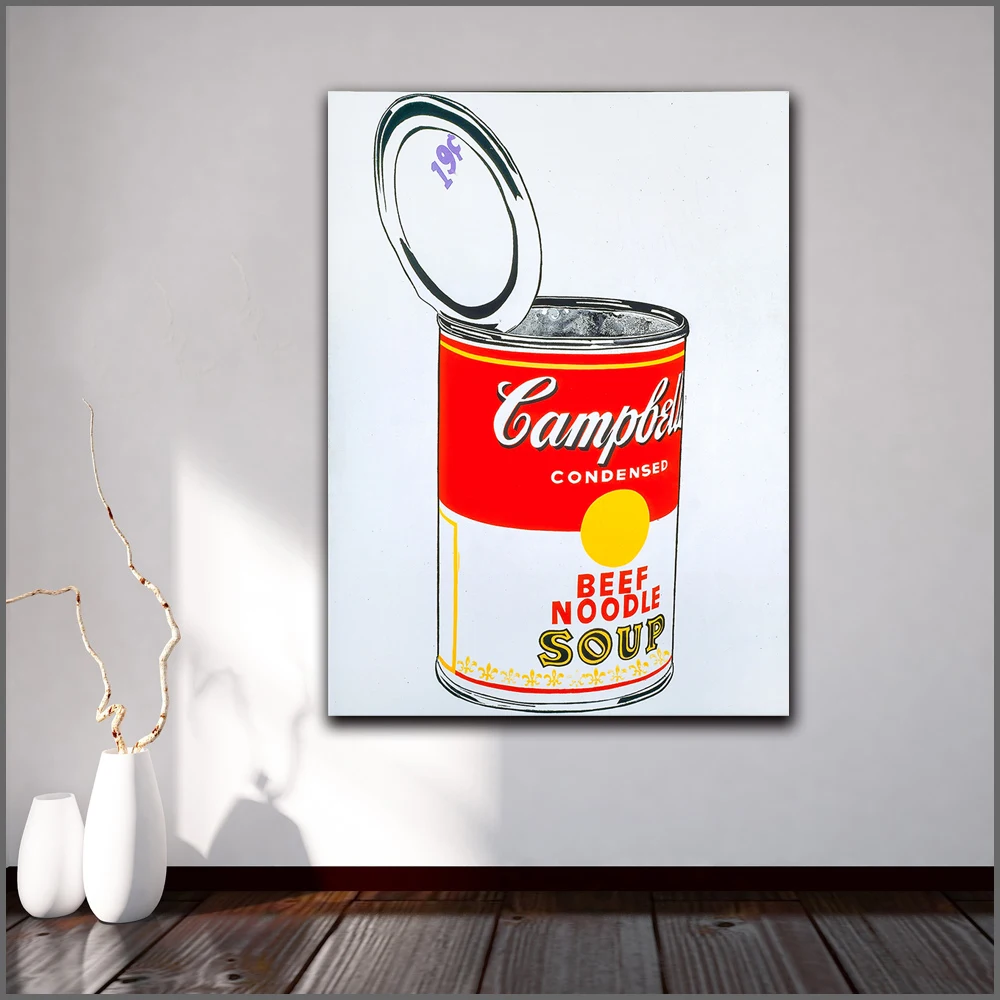 Модный принт граффити искусство andy warhol_big campbells soup can настенные картины для