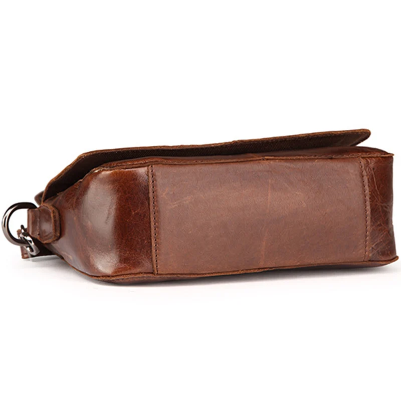 Мужская сумка мессенджер Hobo винтажная на одно плечо из натуральной кожи|bag genuine