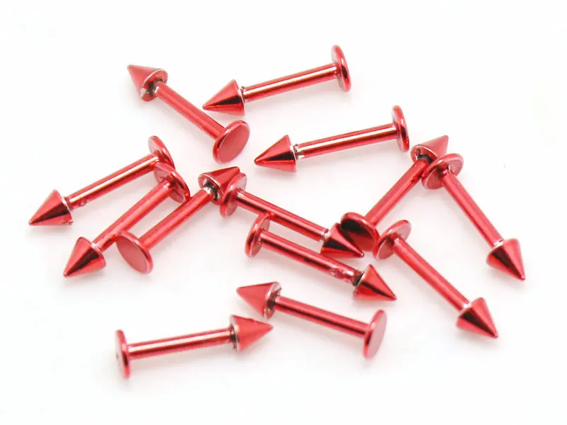 Кольцо для губ пирсинг ювелирные изделия оптом 10 шт красный цвет Лабрет с 3 мм