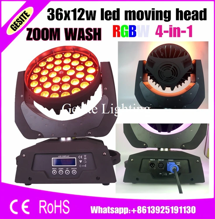 Светодиодная Подвижная головка rgbw 36x12 Вт 2 шт./лот светодиод 0 16 раз в секунду Dmx 512