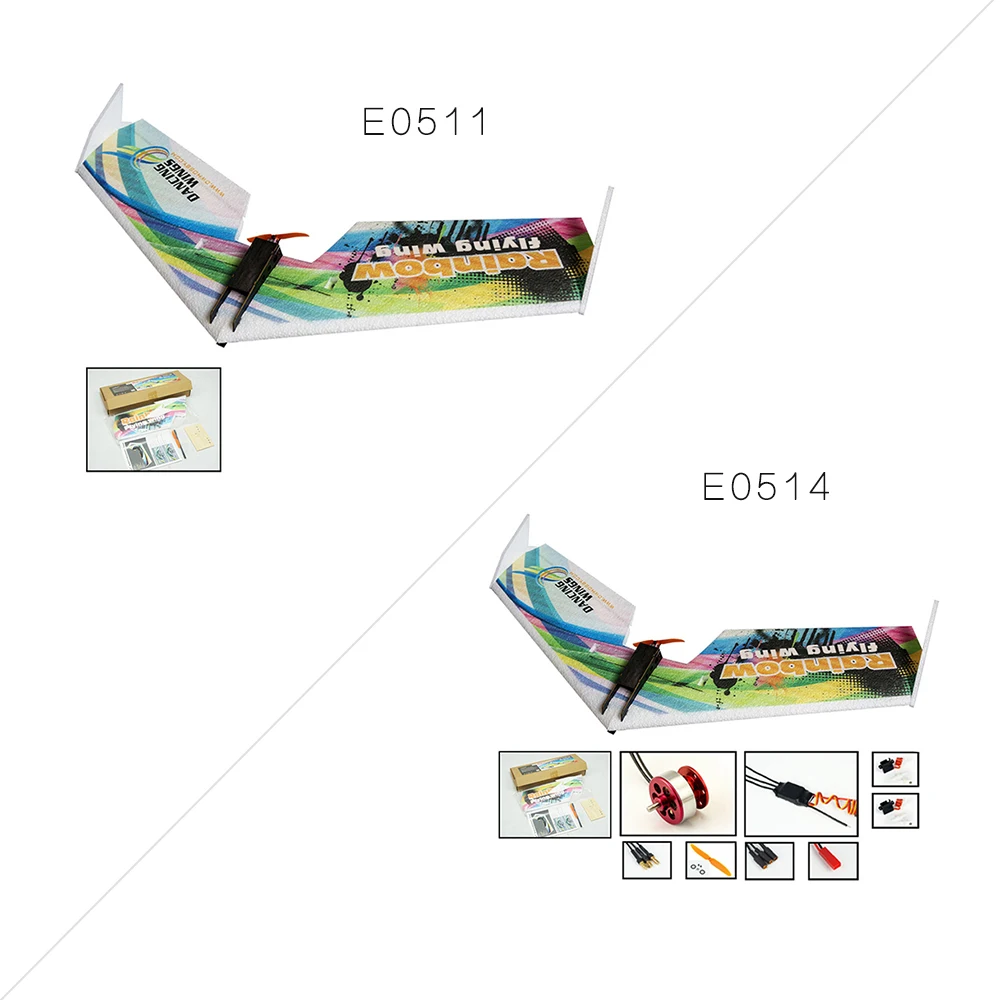 E0511 Rainbow Flying Wing V2 RC Airplane Dron 800 мм размах крыльев Delta толкатель KIT игрушки | Игрушки и
