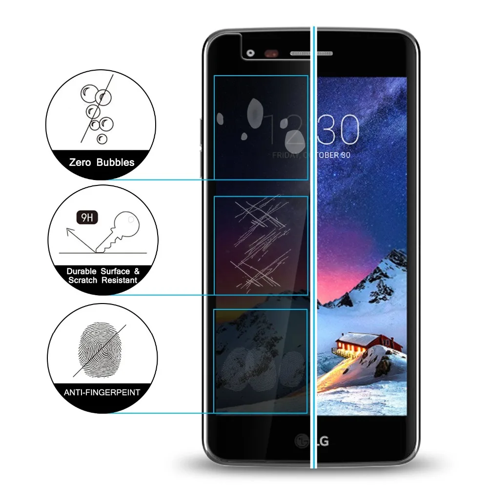 Закаленное стекло 9H Privacy для LG K4 K7 K8 K10 2017 защита экрана от подглядывания 2018