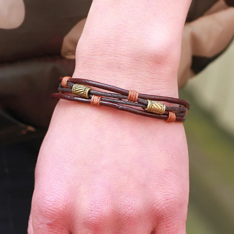 Новинка 2016 лидер продаж модные ювелирные изделия кожаный браслет в стиле ретро
