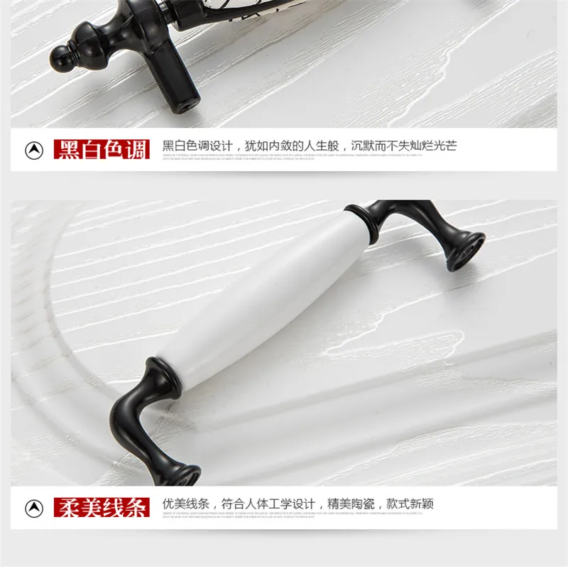 Черно белая керамическая дверная чашка шкафа ручка фурнитура ящик для Мебельная