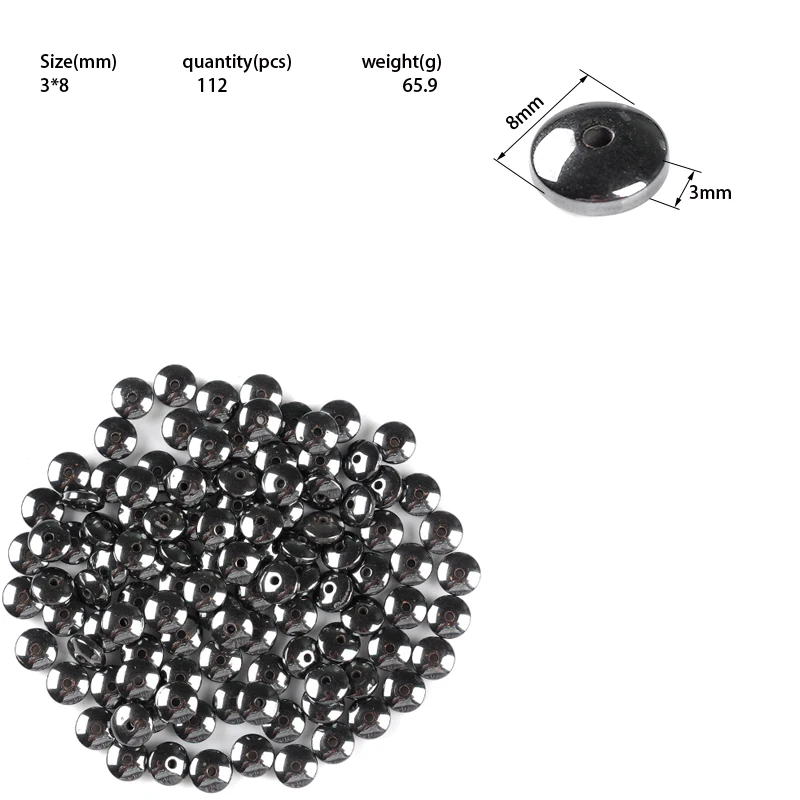 Бусины из гематита выпуклая Форма цилиндра черные бусины натурального камня для