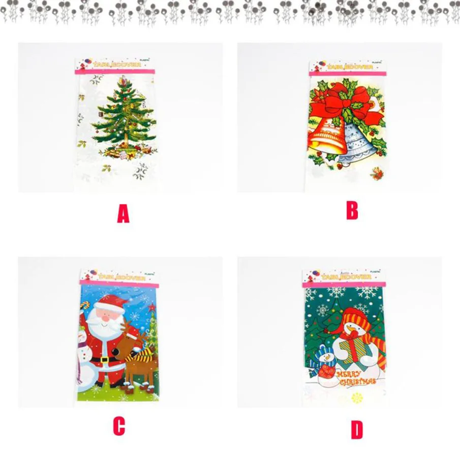 Скатерть одноразовая с Рождеством прямоугольное принтом ПВХ мультфильм