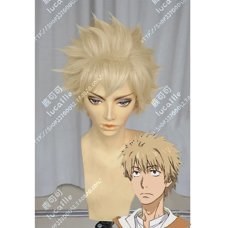 

Anime Toaru Majutsu no Index Hamazura Shiage Wig Cosplay Short Golden Heat Resistant Synthetic Hair Wig + Wig Cap