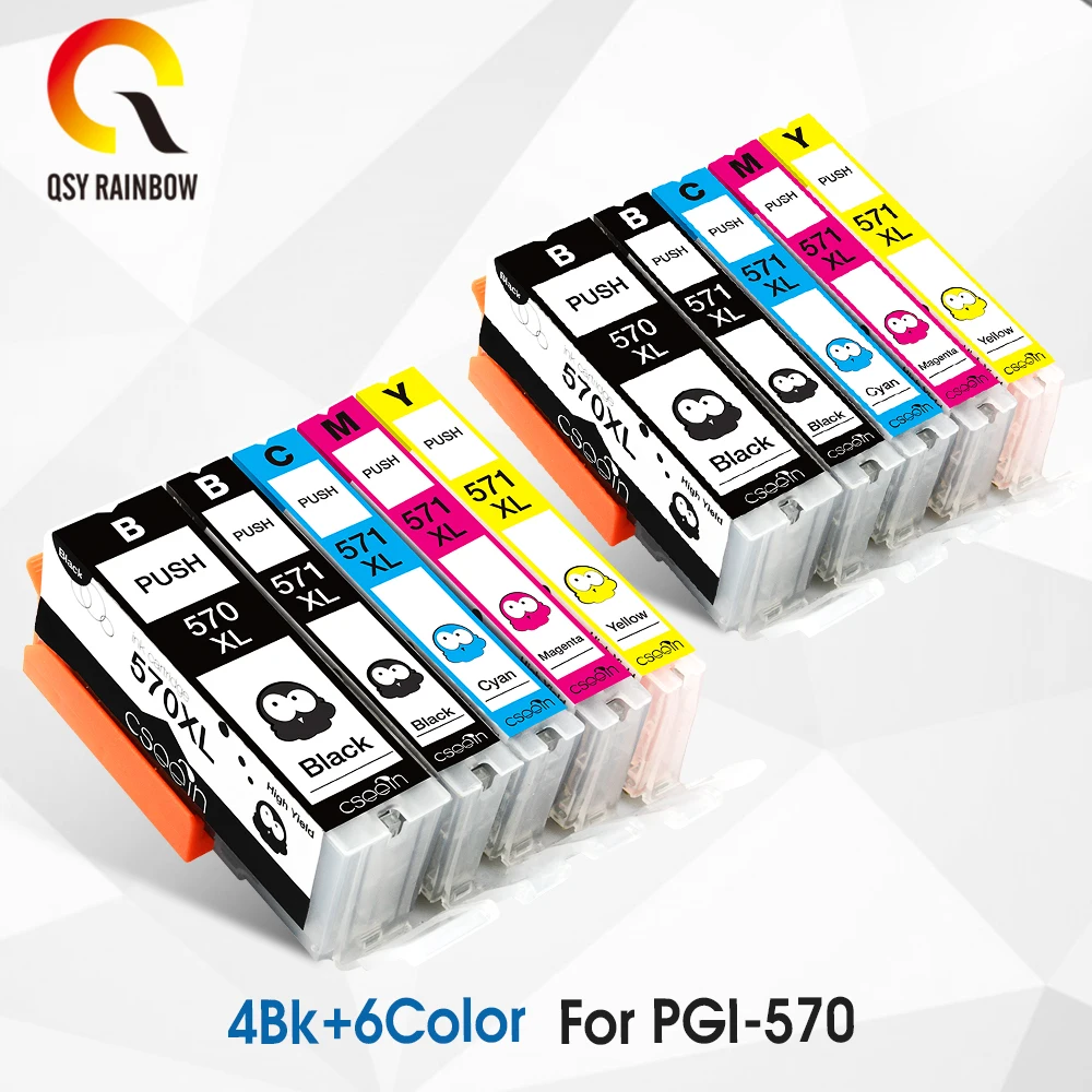 10 шт. PGI 570 CLI 571 совместимый картридж с чернилами для CANON Pixma MG5750 MG5751 MG5752 MG5753 MG6850 MG7750