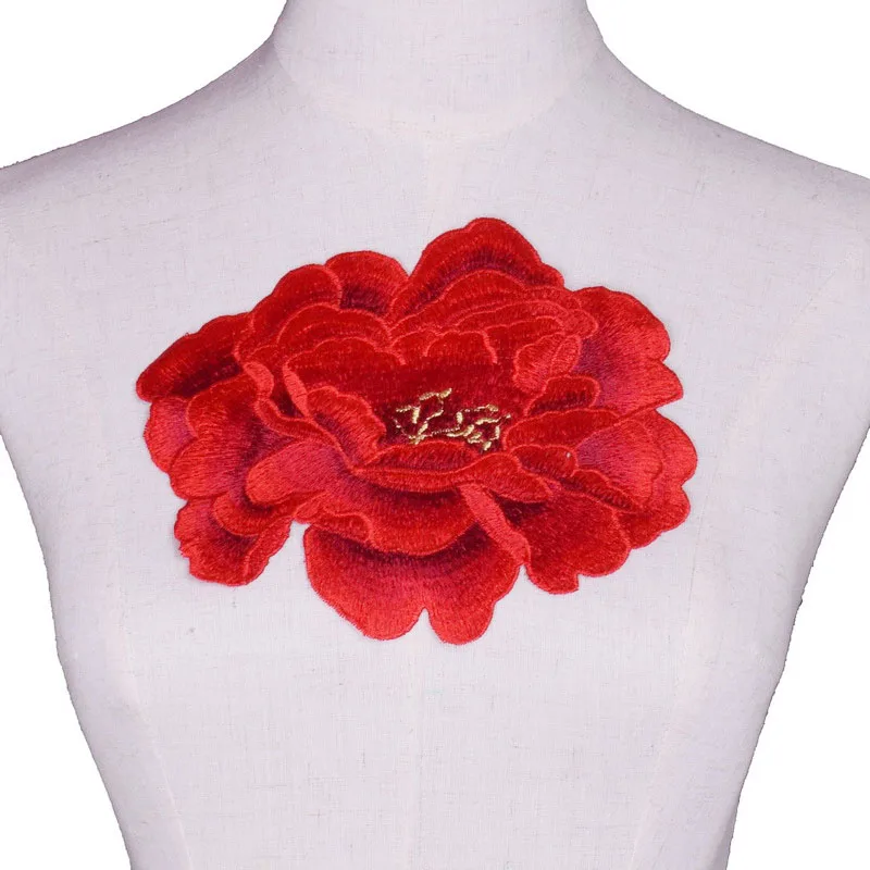 1 шт. Кружевная аппликация с красными цветами для свадебных принадлежностей