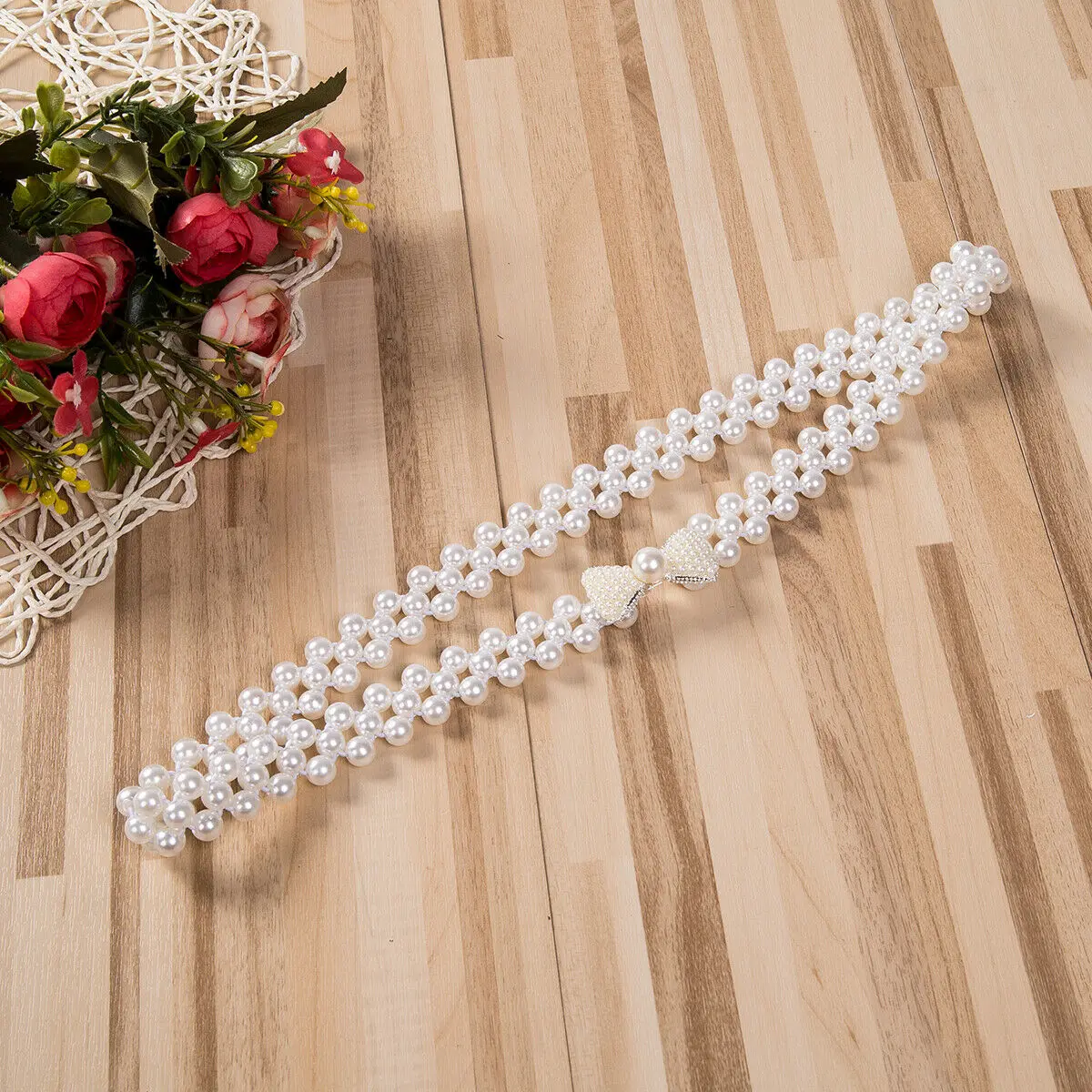 Women Pearl Belts 2019 Newest Fashion Stretch Buckle Metal Elastic Belt Waist Wide Girl Lady Hot Sale | Аксессуары для одежды