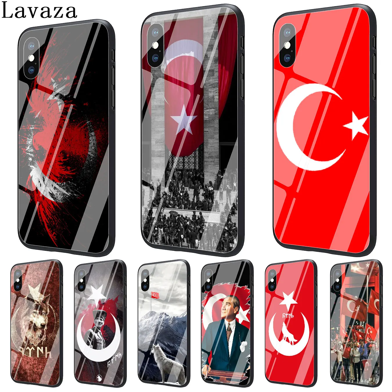 Lavaza Волк флаг Турции закаленное стекло чехол для телефона для Apple iPhone XR XS Max X 8 7 6 6S Plus 5 5S SE чехол s
