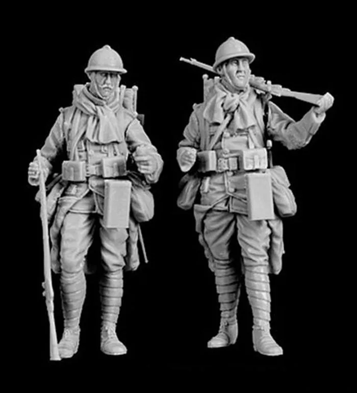 1/35 французский человек оснащенный стоячим (2 фигурки) модельная фигурка из смолы