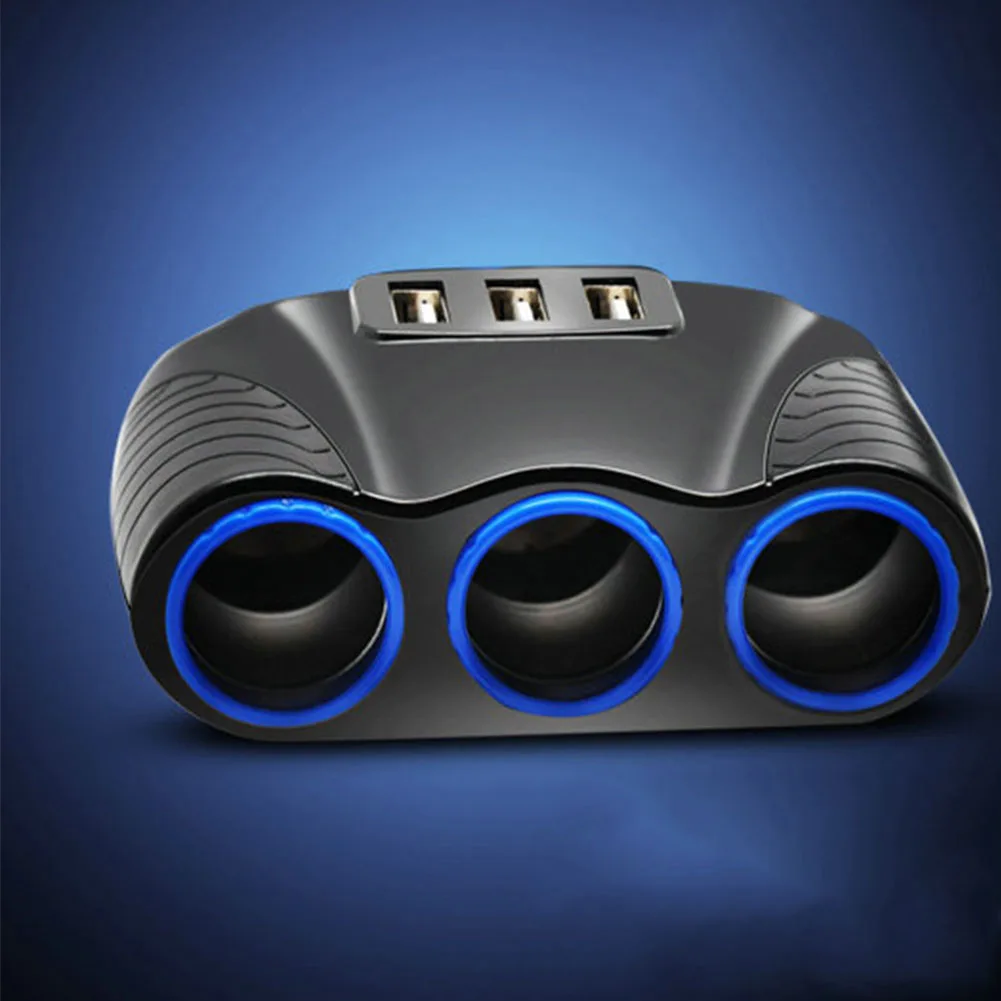 3-Socket Car Cigarette Power Adapter DC Outlet Splitter USB Charger | Автомобили и мотоциклы
