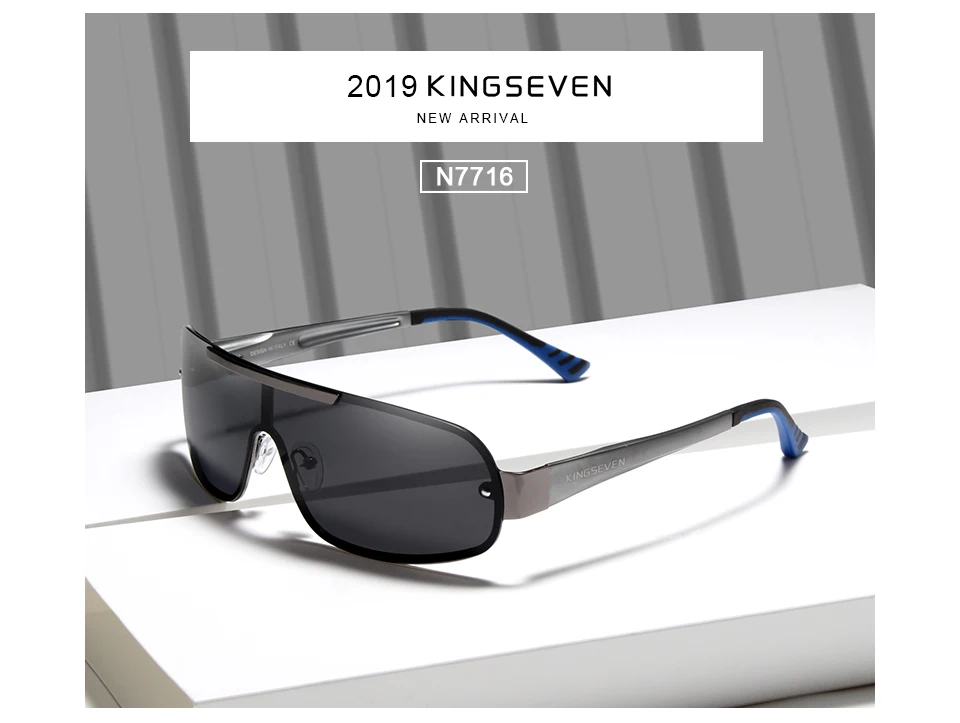 KINGSEVEN дизайн, новые алюминиевые мужские брендовые солнцезащитные очки, поляризационные мужские солнцезащитные очки с интегрированными линзами