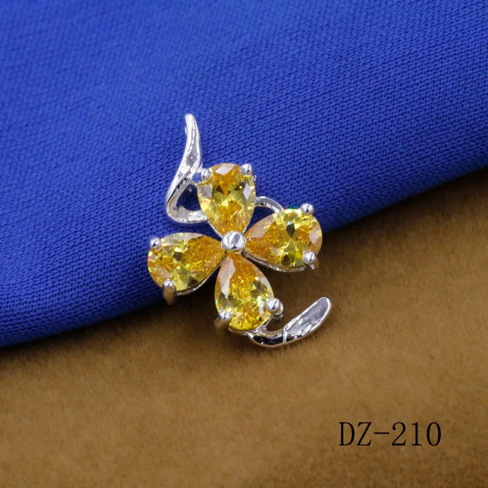 Подвеска женская с подвеской из серебра 925 пробы фианитом|silver charm pendant|charms clovercharms