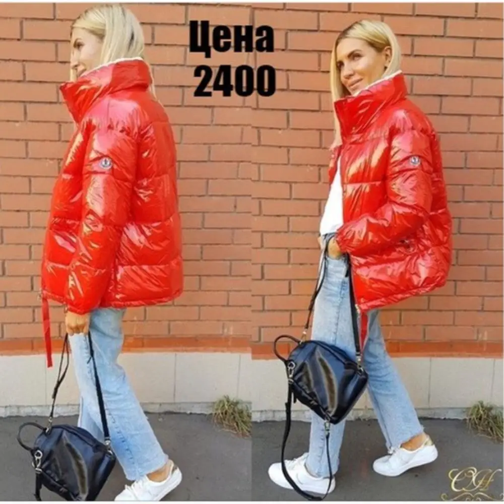 Новинка зимы 2018 Корейская версия яркого пальто с принтом Хлеб Хлопковая женская