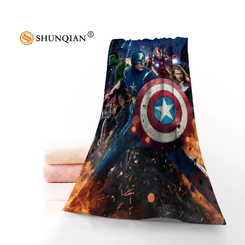Towel Высокое качество, полотенце для лица Капитан Америка/банное полотенце на заказ, супер абсорбирующее полотенце из микрофибры s 35x75 см, 70x140 см - Цвет: Towel