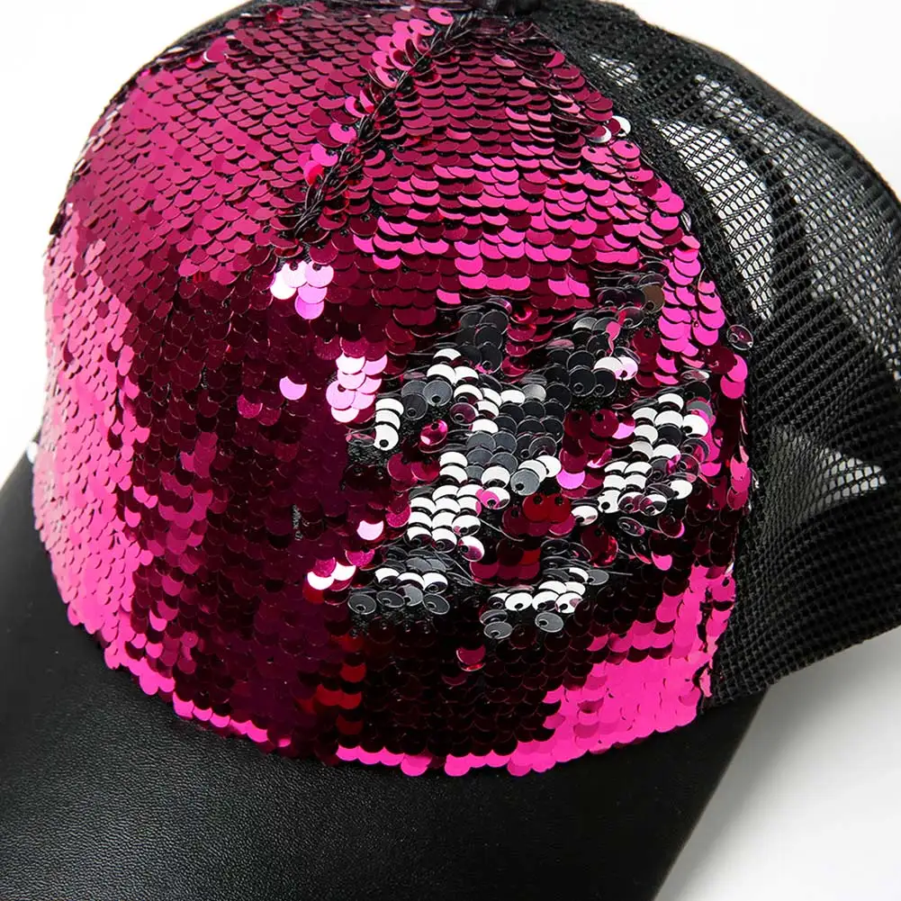 

Summer Women Baseball Caps Sequins Mesh Cap Adjustable Sports Shinning Hats Fashion Women's Hat Casquette Homme
