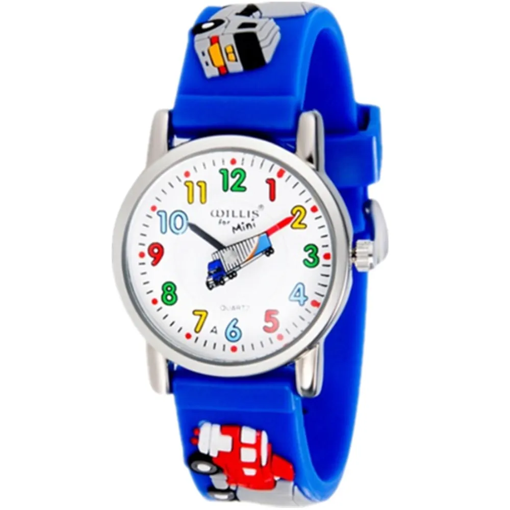 

WILLIS Fashion child Waterproof 3D Lorry Cartoon Design Analog Wrist Watch Children Clock kid Quartz Wrist Watches PENGNATATE