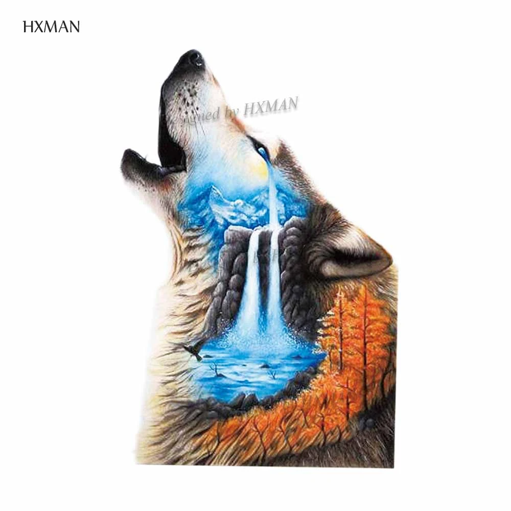 Временные татуировки HXMAN Wolf водостойкие женские модные боди арт тату Детские