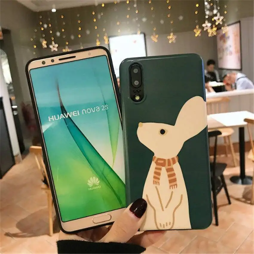 Чехлы на заднюю панель для HUAWEI Nova2s/3/3i/Honor10/Mate10Pro 20Pro 20X/P20Pro милые кролики в шарфе