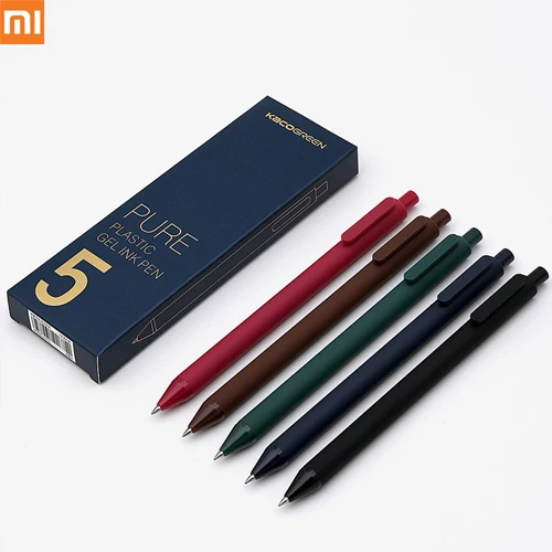 5pcs Retro color Новые xiaomi Kaco макароны, конфеты цвета 5 шт красочные ручки 0,5 мм черные чернила Гладкие письма прочные mi подписи ручки - Цвет: 5pcs Retro color
