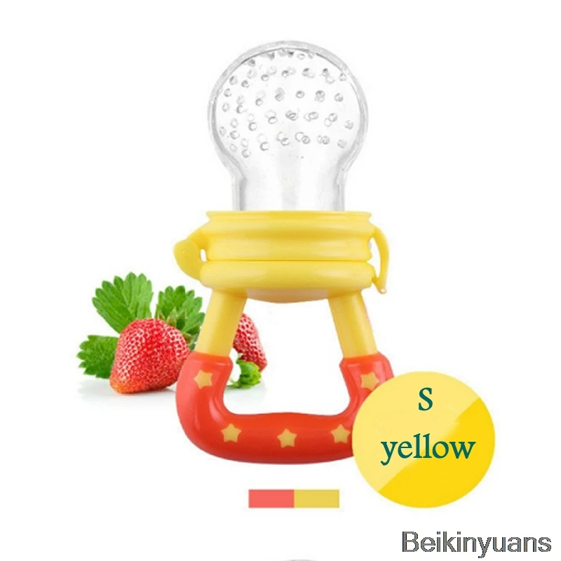 Yellow s Свежая пищевая фидерная пустышка для кормления, пустышка, укусы для кормления, безопасные детские продукты, соска для сосков - Цвет: Yellow s