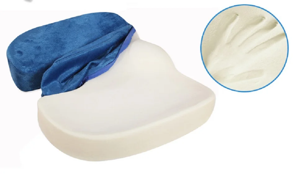 

Seat Cushion Pillow for Office Chair - 100% Memory Foam Lower Back Pain Relief - Contoured Posture Corrector for Car, Wheelchair