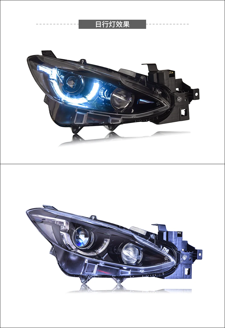KOWELL автомобильный Стайлинг для Mazda 3 светодиодные фары для Axela drl H7 hid Биксеноновые линзы ближнего света
