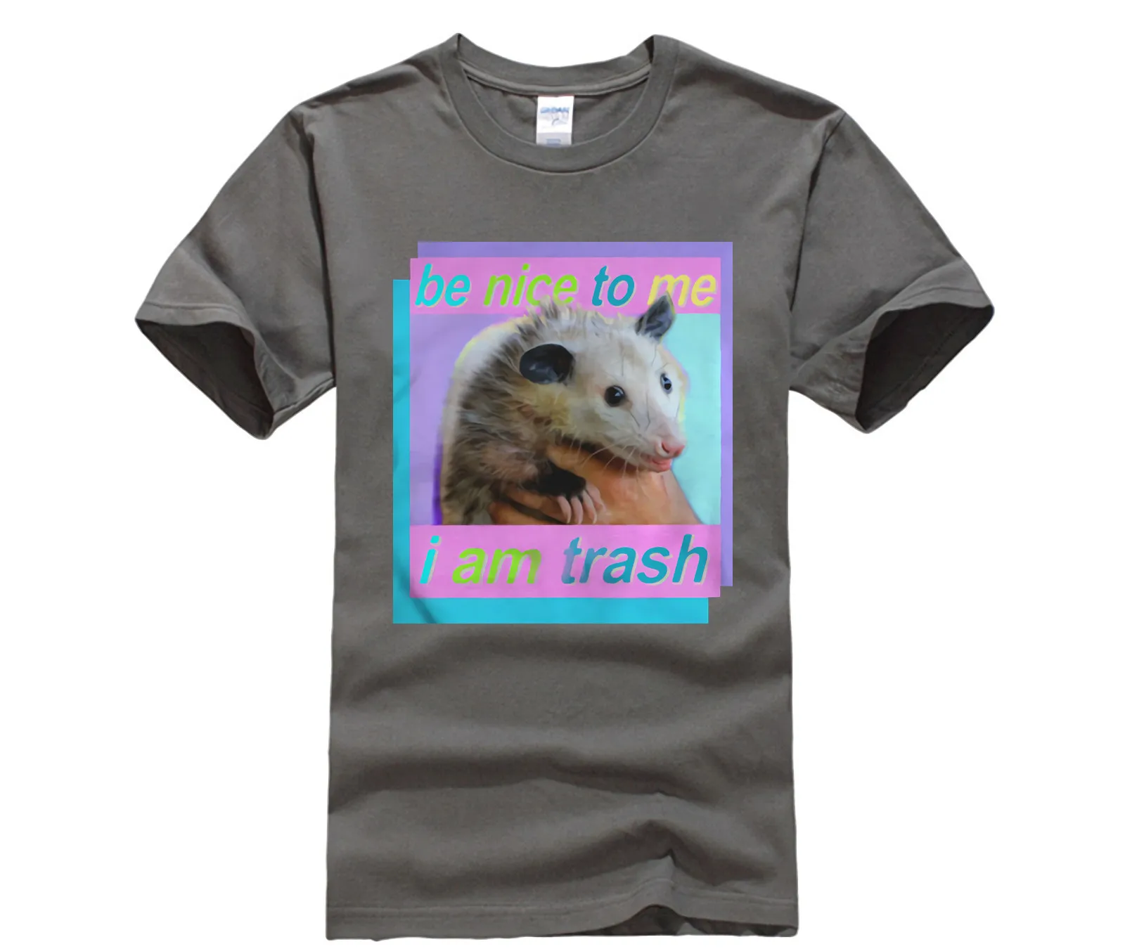 charcoal gray Opossum будьте добры ко мне я мусорная рубашка - Цвет: charcoal gray