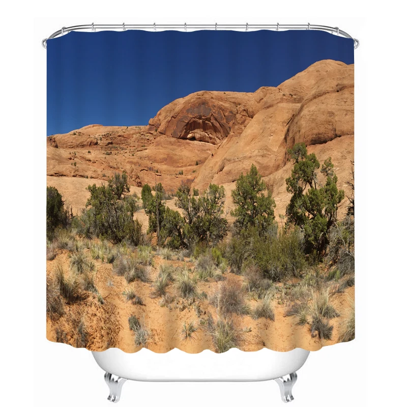 

MYRU 3D Print Waterproof Desert Shower Curtains Bath Products Bathroom Decor with Hooks