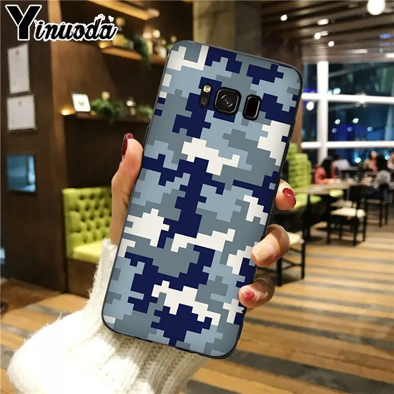 Yinuoda Camouflage TPU black Phone Case Cover Shell For GALAXY s5 s6 edge plus s7 s8 s9 | Мобильные телефоны и аксессуары