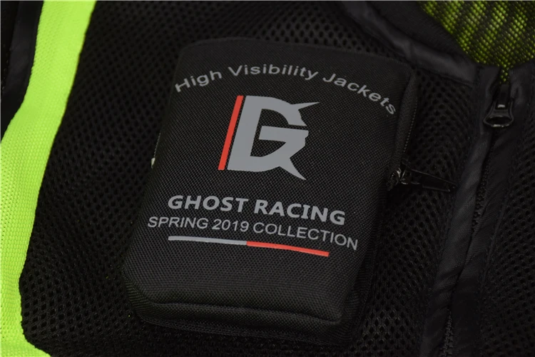 GHOST RACING светоотражающий жилет мотоциклетный жилет протектор мотоциклетная куртка мотоциклетная Байкерская жилетка мото зеленый желтый черный