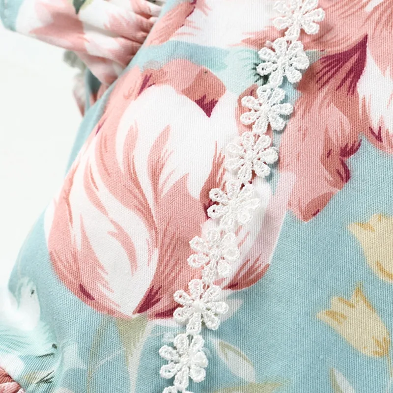 2019 Western Summer Baby Girls Dress Floral Print Fly Sleeve New Fashion Dresses Children Clothes Free DHL Aramex 2.4kg#128 | Детская