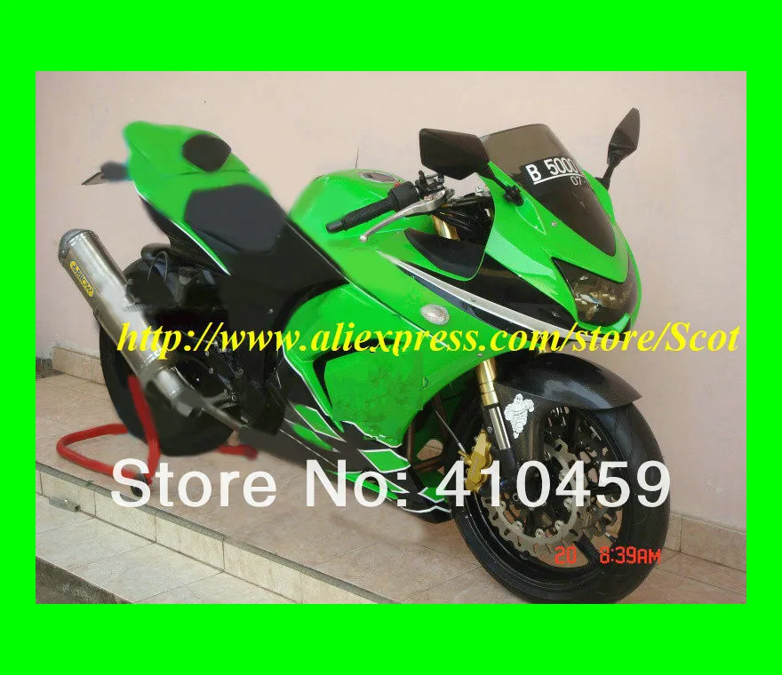 2013 Высококачественный зеленый комплект обтекателей для KAWASAKI Ninja ZX250R 08 09 10 11 12 ZX 250R