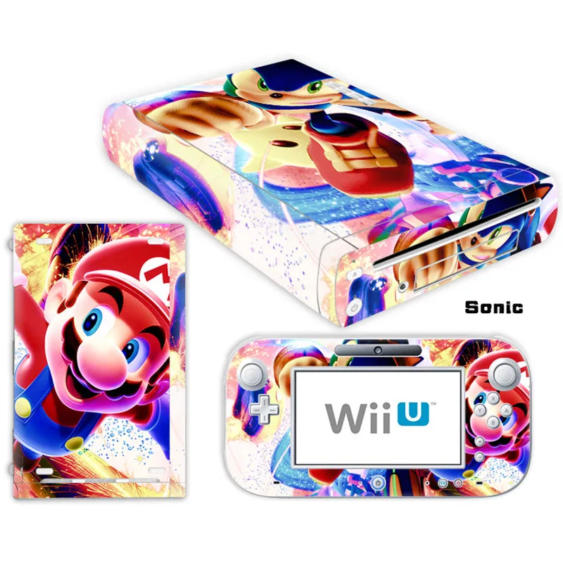 1 Для wii U Кожа Наклейка виниловая Обложка Наклейка для wii U Консоль 2 контроллер защитные накладки - Цвет: 1
