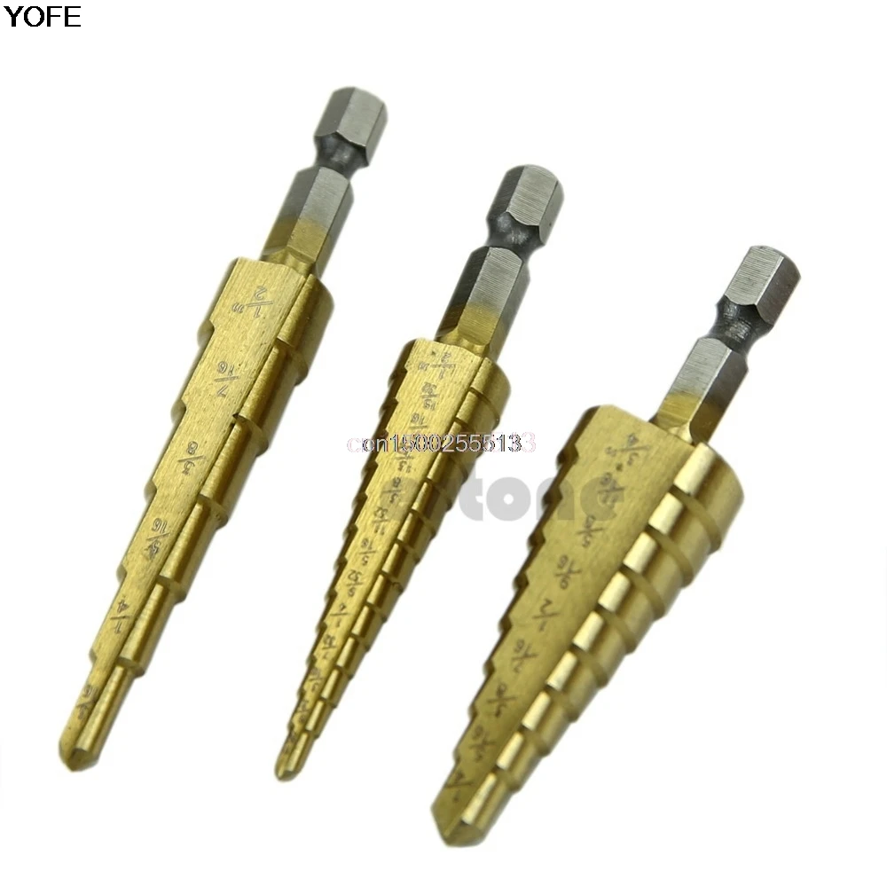 

3pcs Drill Bit Quick-change Hex Shank larger Titanium Coated Drill Bit Set