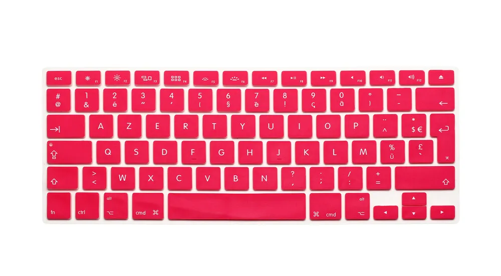Водонепроницаемый французский UK/EU клавир AZERTY силиконовый чехол кожи протектор для Macbook Air 1" Pro retina 13 15 клавиатура фильм - Цвет: Розовый
