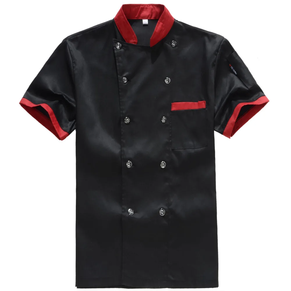 

2018 new Arrivals Chef Jacket Food Service Short Sleeved Summer Hotel Chef Uniform Double Breasted Chef Clothing