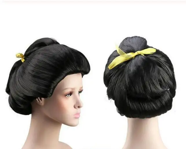 Лидер продаж женский парик YU Wig для косплея новый черный гейши полный из волос