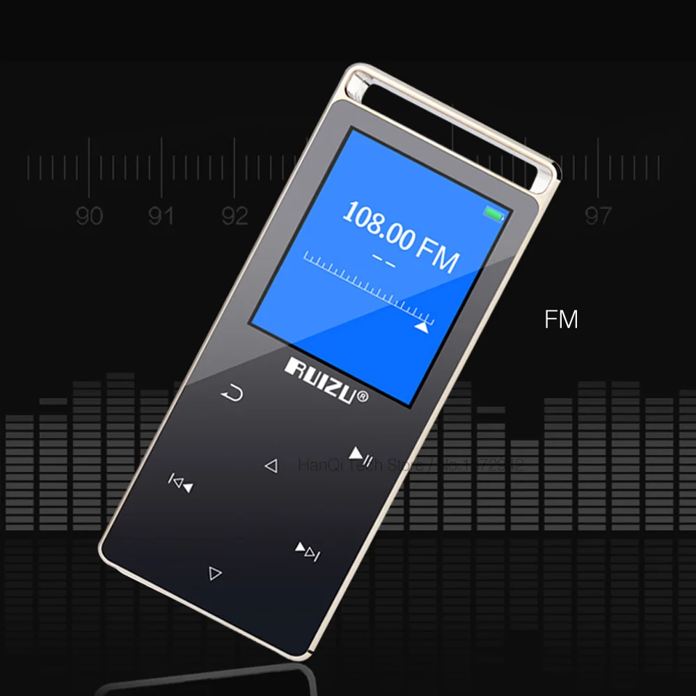 Спортивный HIFI MP3 плеер 8G экран сенсорный ключ MP3 музыкальный плеер Видео ПЕДО метр рекордер электронная книга Видео RUIZU D01 Поддержка TF карта