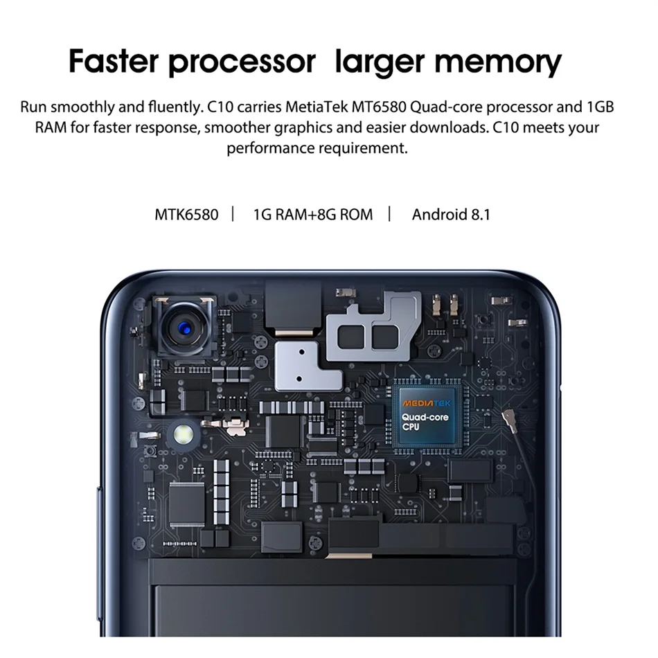 Oukitel C10 мобильный телефон 5 0 дюймов 18:9 дисплей 1 ГБ ОЗУ 8 Гб ПЗУ четырехъядерный MTK6580