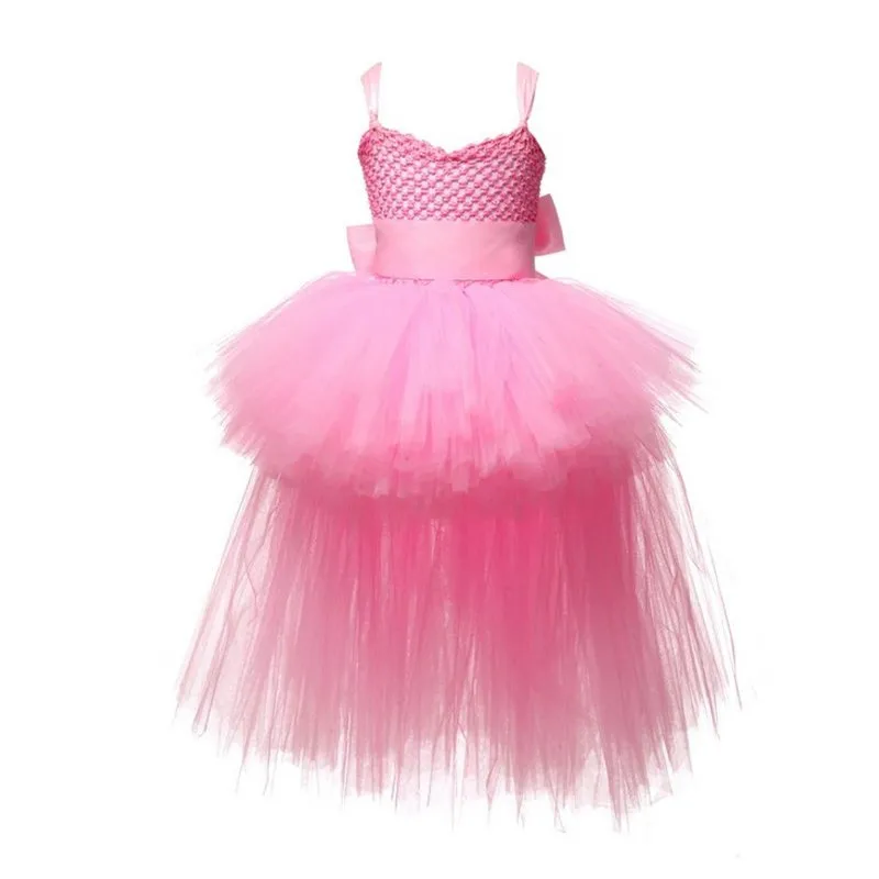 Black Angel Tutu Dress Before Short After Long Tulle Girl Tail Kids Evening Party Girls Ball Gown Halloween Costume | Детская одежда и