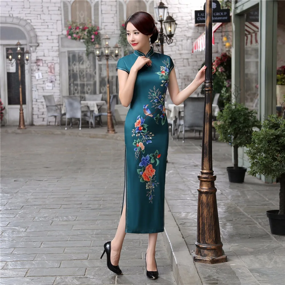 

Бесплатная доставка, традиционная китайская одежда, длинная Qipao для женщин