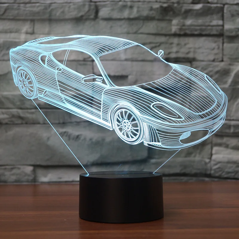 Настольные 3d-лампы для спорта автомобиля семи цветов светодиодная настольная