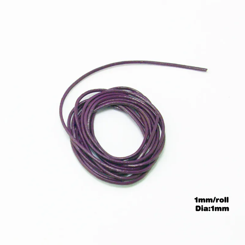 1mm Purple 1meter 1 мм/1,5 мм/2 мм натуральная кожа круглый шнур веревка для DIY ожерелье браслет DIY ювелирных изделий фурнитура Аксессуары 1 м - Цвет: 1mm Purple 1meter