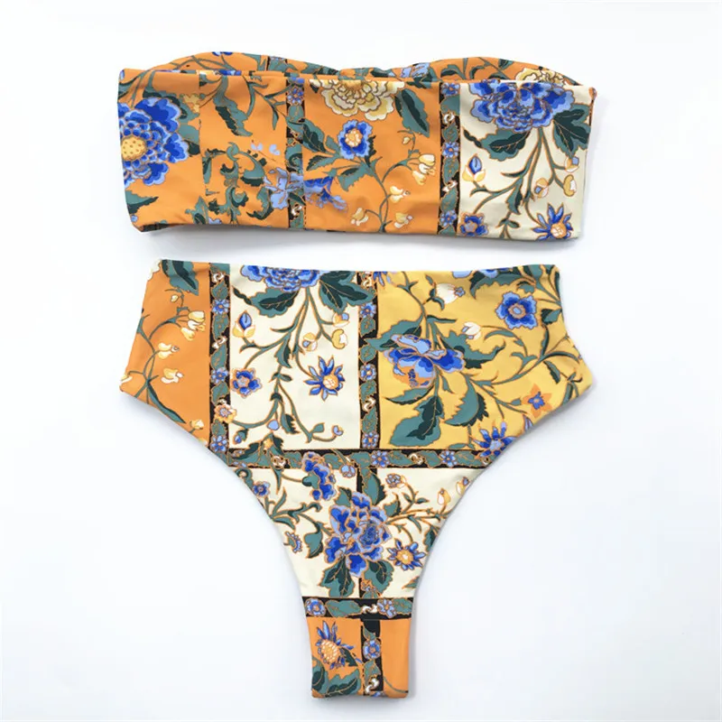 Купальник Cikini с высокой талией пикантный бикини принтом летнее пляжное